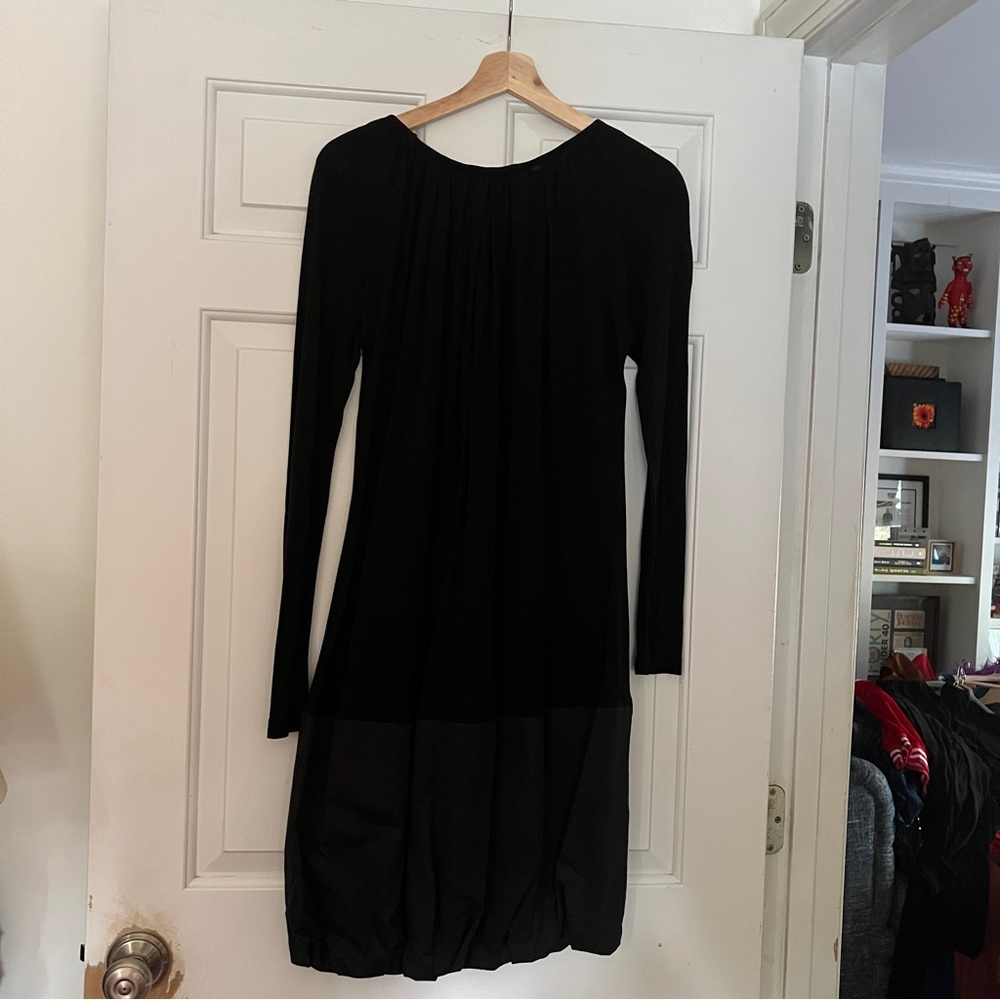 Clu Black Long Sleeve Bubble hem dress XS